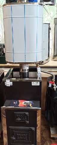 Банная печь Радуга 8 мм с баком на трубе 60 л