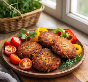 Фасолевые котлеты с овощами и пряностями