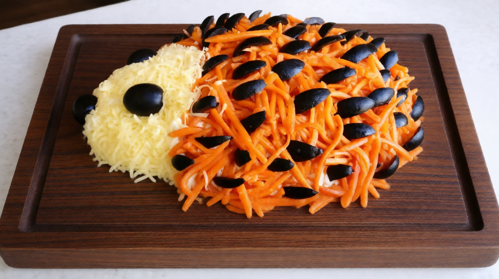 Салат Ежик из курицы с грибами Салат Ежик из курицы с грибами